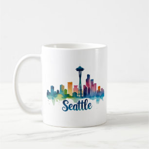 Seattle City Water Color Skyline Tasse
