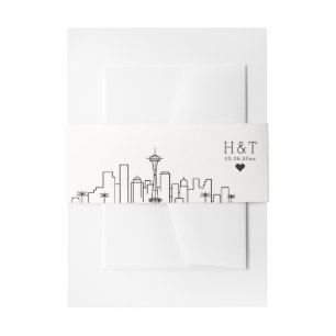 Seattle, das stilisiertes Skyline-Monogramm Einladungsbanderole