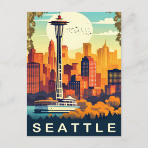 Seattle, Duwamish Fluss, Kreuzfahrt, Reise Postkarte