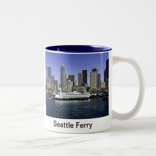 Seattle Ferry Washington Staat Zweifarbige Tasse (Rechts)