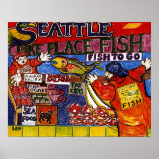 Seattle Fish Market Poster