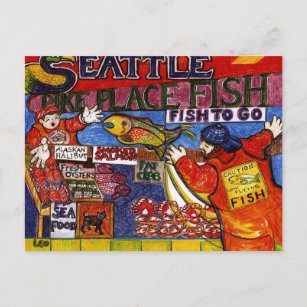 Seattle Fish Market Postkarte