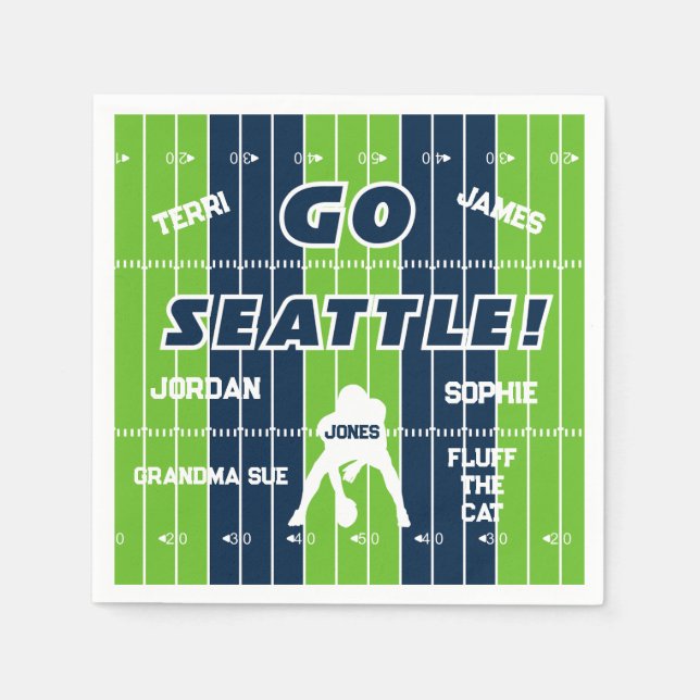Seattle Football Family Paper Napkin Serviette (Vorderseite)