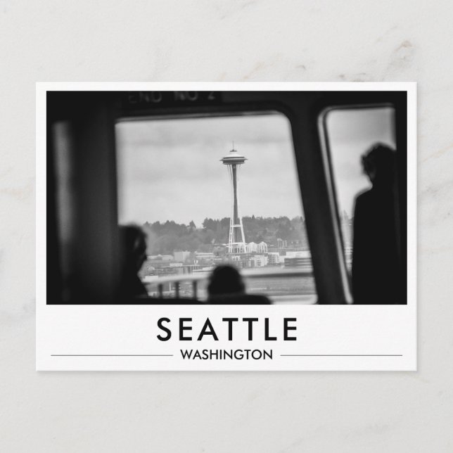 Seattle Foto Space Needle von der Fähre Postkarte (Vorderseite)