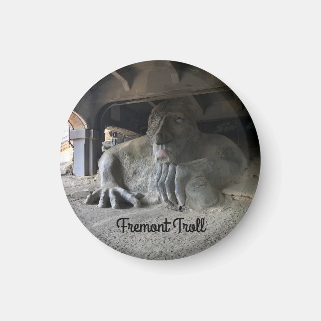 Seattle Fremont Troll #1 Round Magnet (Vorne)