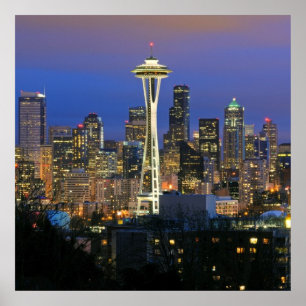 Seattle gesehen vom Kerry Park von Königin Anne Poster