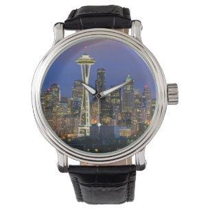 Seattle gesehen von Kerry-Park in der Königin Ann Armbanduhr