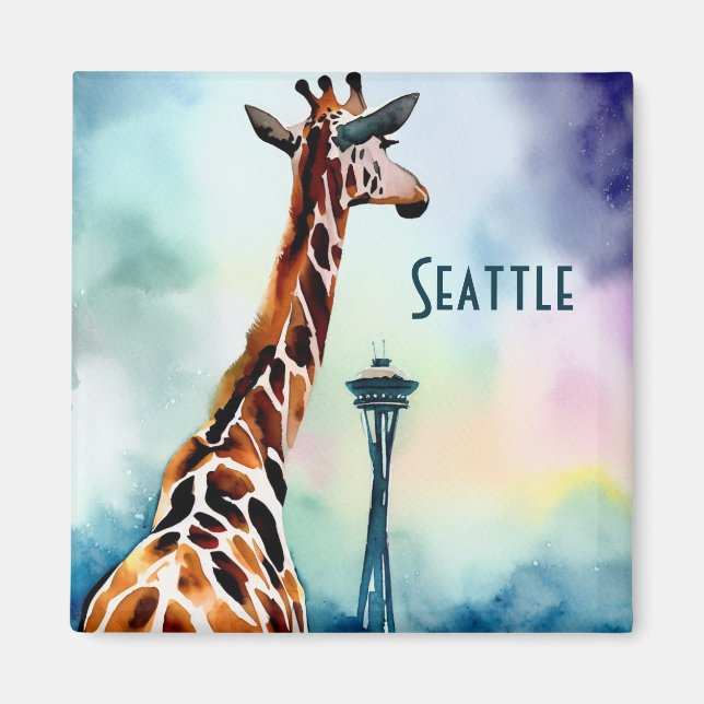 Seattle Giraffe Magnet (Vorne)