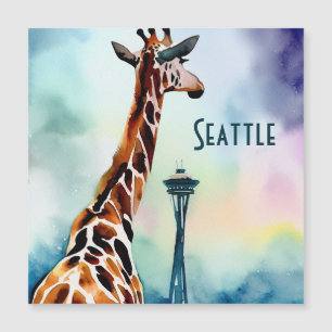 Seattle Giraffe Magnetkarte