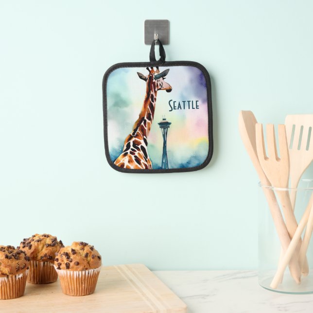 Seattle Giraffe Magnetkarte Topflappen (Insitu (Hängend))