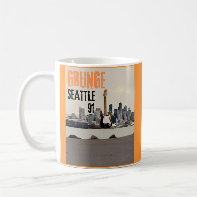 Seattle Grunge 1991 Music Vibe Kaffeetasse (Links)