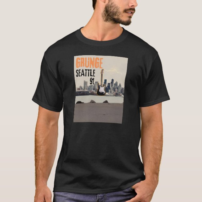 Seattle Grunge 1991 Music Vibe T-Shirt (Vorderseite)