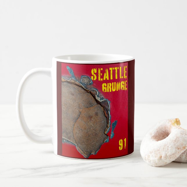 Seattle Grunge Music 1991 Kaffeetasse (Mit Donut)
