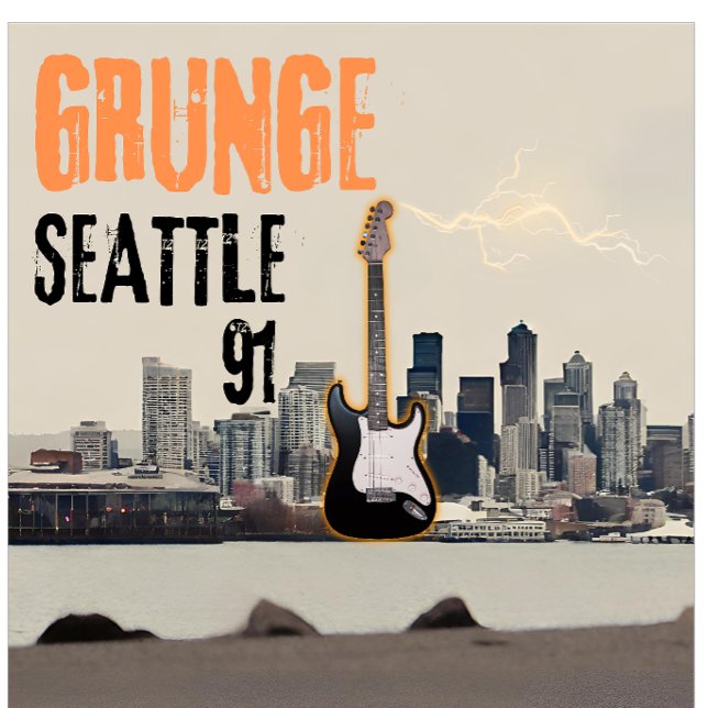 Seattle Grunge Music 1991 T-Shirt (Von Creator hochgeladen)