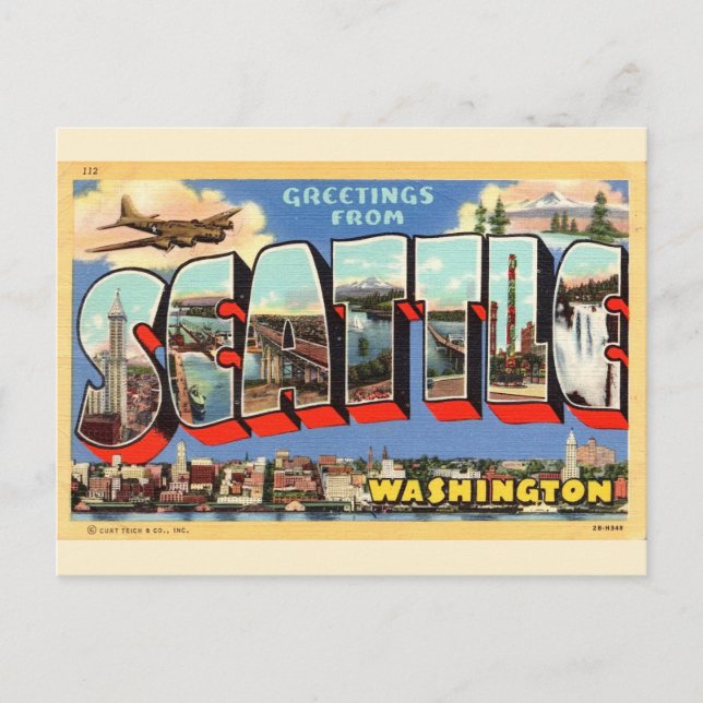 Seattle-Gruß Postkarte (Vorderseite)
