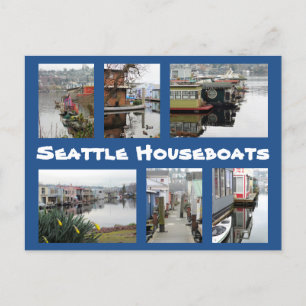 Seattle Houseboats Collage Postkarte