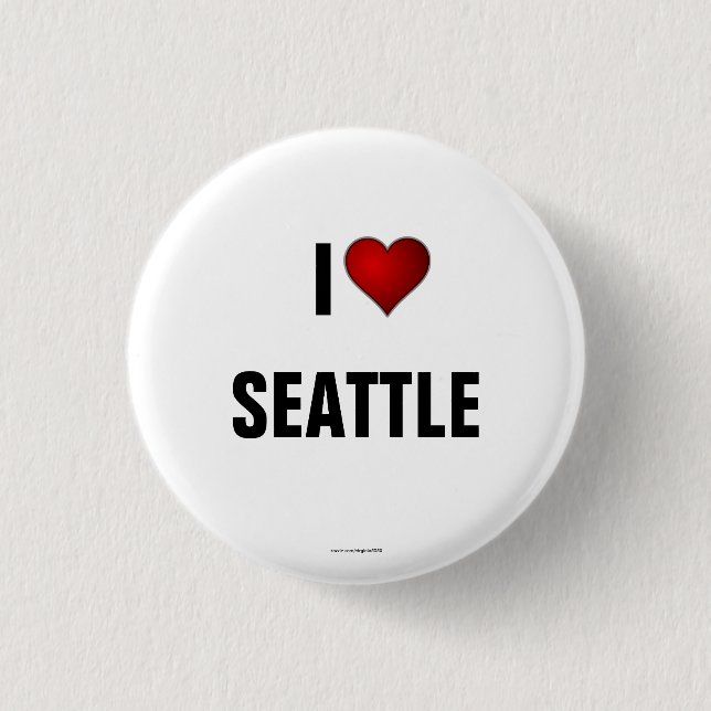 Seattle: I Liebe Seattle Pinback-Taste Button (Vorderseite)