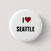 Seattle: I Liebe Seattle Pinback-Taste