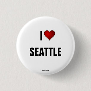 Seattle: I Liebe Seattle Pinback-Taste Button