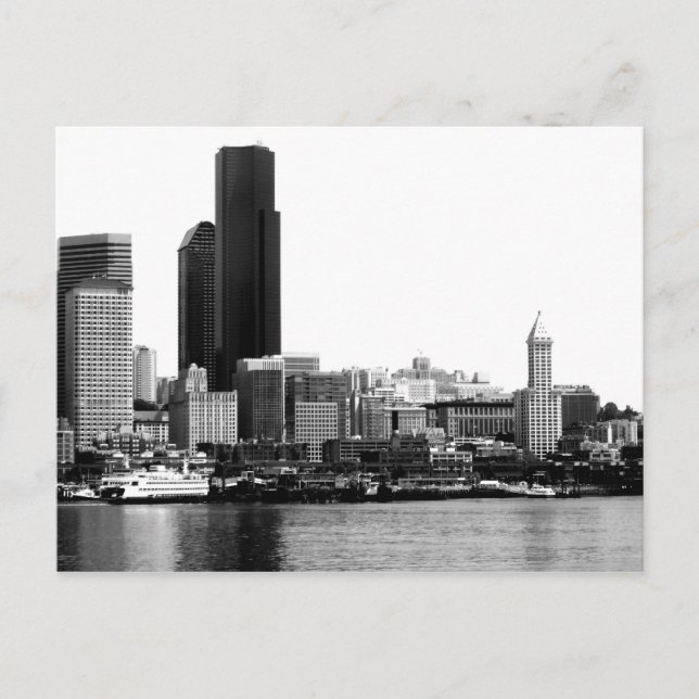 Seattle in B&W Postkarte (Vorderseite)