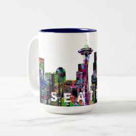 Seattle in Graffiti Zweifarbige Tasse
