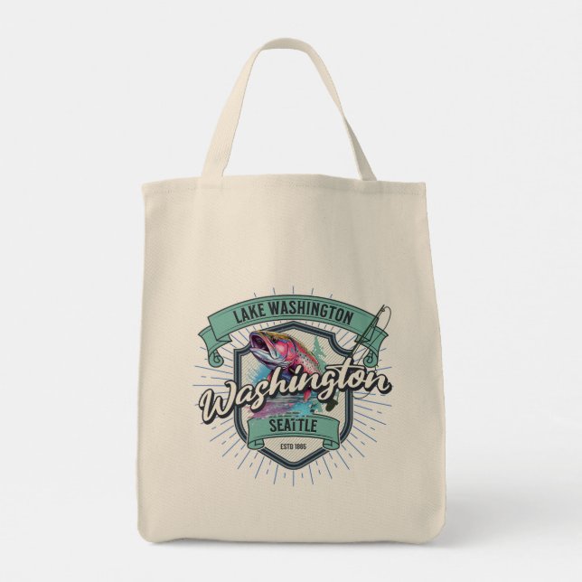 Seattle (Lake Washington), Washington Tote Bag Tragetasche (Rückseite)
