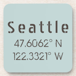 Seattle Latitude und Longitude Getränkeuntersetzer