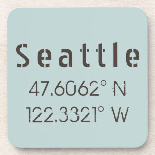 Seattle Latitude und Longitude Getränkeuntersetzer