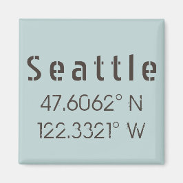 Seattle Latitude und Longitude Magnet