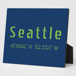 Seattle Longitude Latitude Team Colors Fotoplatte