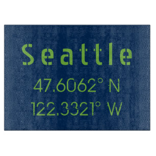 Seattle Longitude Latitude Team Colors Schneidebrett