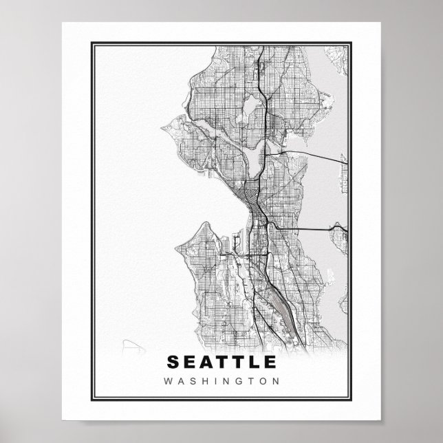 Seattle Map Poster (Vorne)