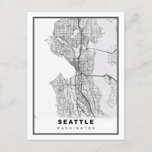 Seattle Map Postkarte
