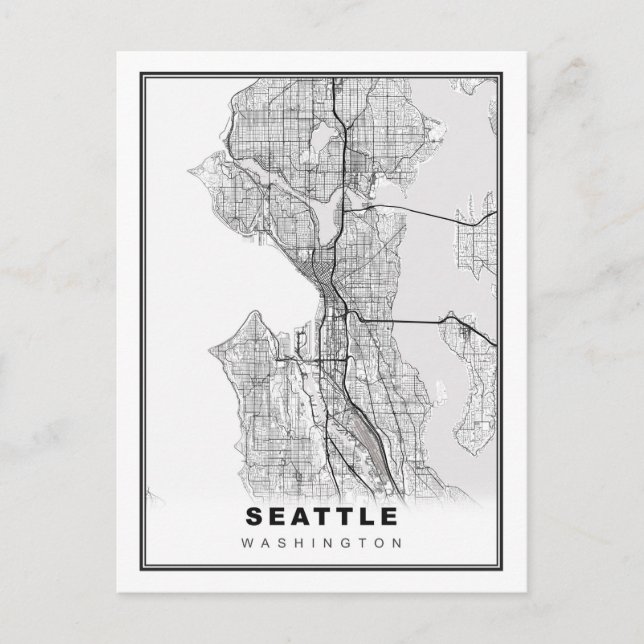 Seattle Map Postkarte (Vorderseite)