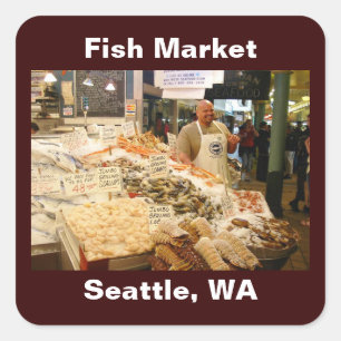 Seattle Market Quadratischer Aufkleber