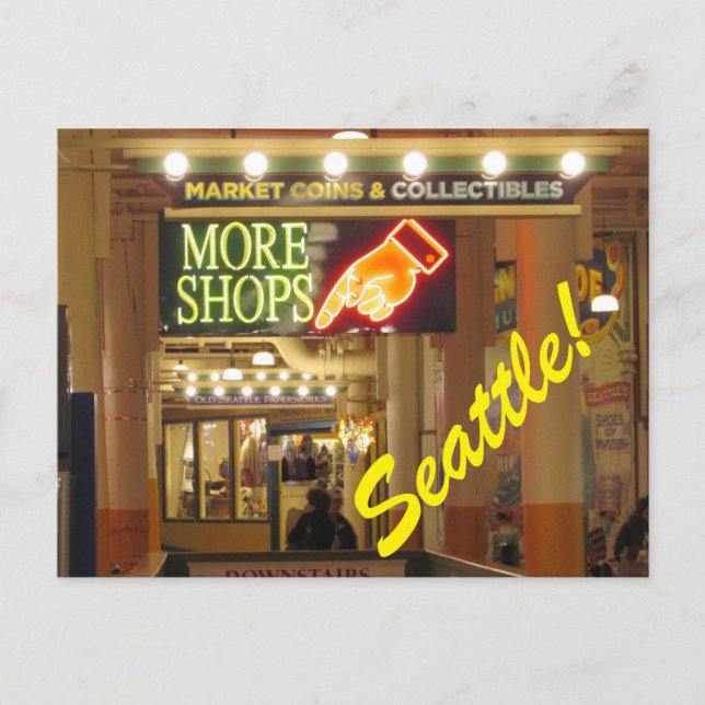 Seattle! Marktreppe Pike Street Postkarte (Vorderseite)