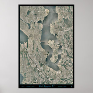 Seattle-Metro-Bereich, Washington-Satellitenplakat Poster