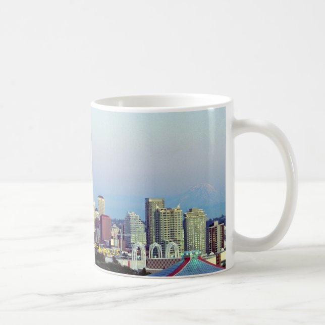 Seattle mit dem Mount Rainier, Washington-Staat, Kaffeetasse (Rechts)