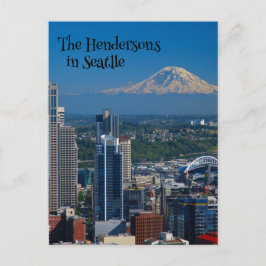Seattle mit Mount Rainier Fotografie Postkarte