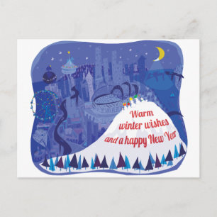 Seattle, Mount Rainier Weihnachtskarte Feiertagspostkarte