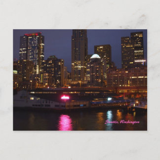 Seattle nachts postkarte