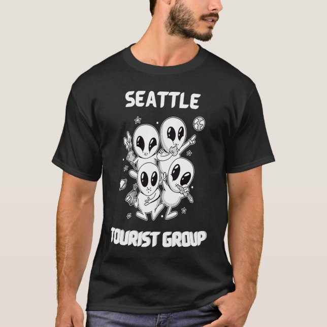 Seattle Native Pride Alien  State Tourist Space T-Shirt (Vorderseite)