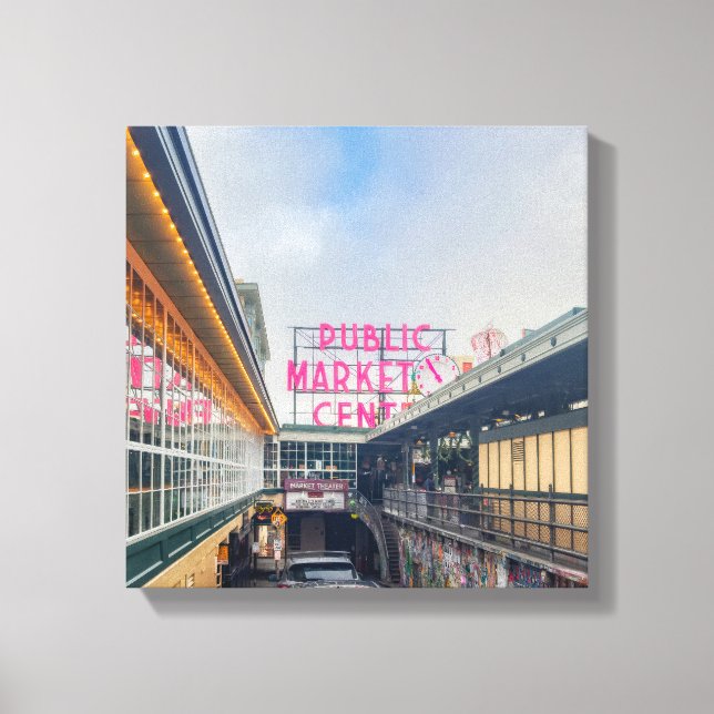 Seattle Pike Market Leinwanddruck (Vorderseite)
