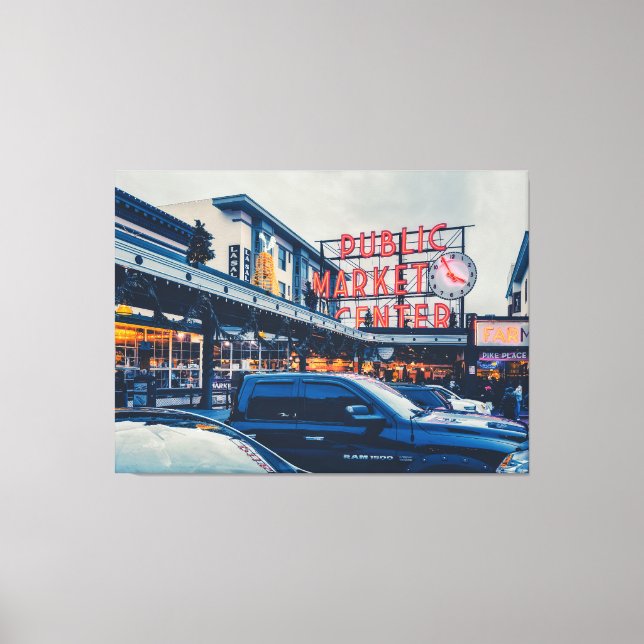 Seattle Pike Market Leinwanddruck (Vorderseite)