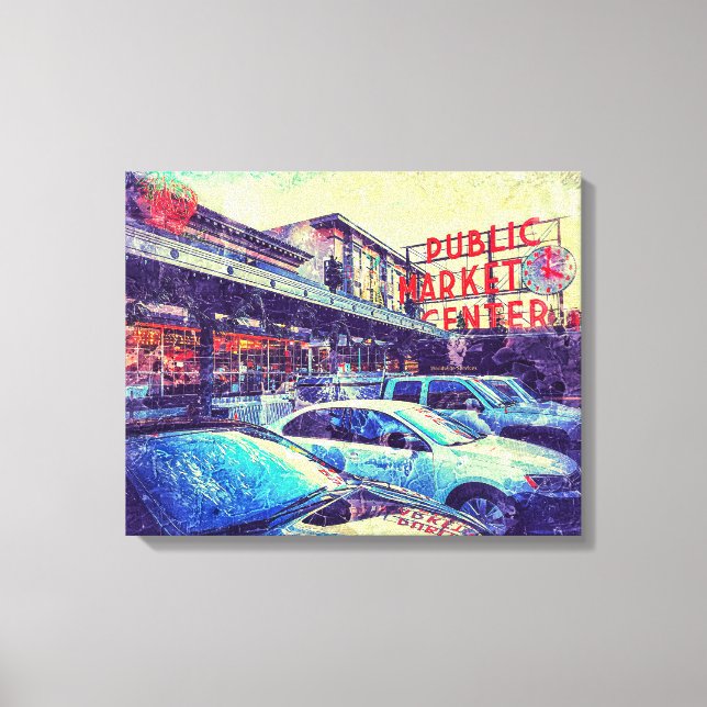Seattle Pike Market Leinwanddruck (Vorderseite)