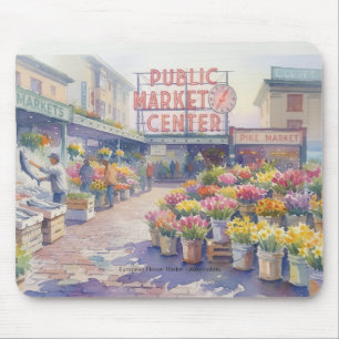 Seattle Pike Place Blumenmarkt Aquarell Mousepad