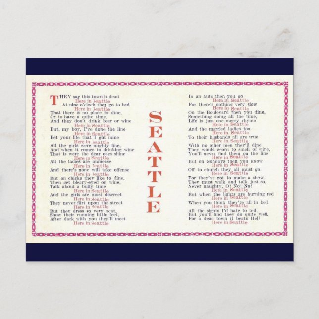 Seattle Postkarte (Vorderseite)