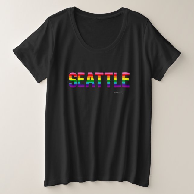 Seattle Pride T - Shirt | Regenbogenflagge (Design vorne)