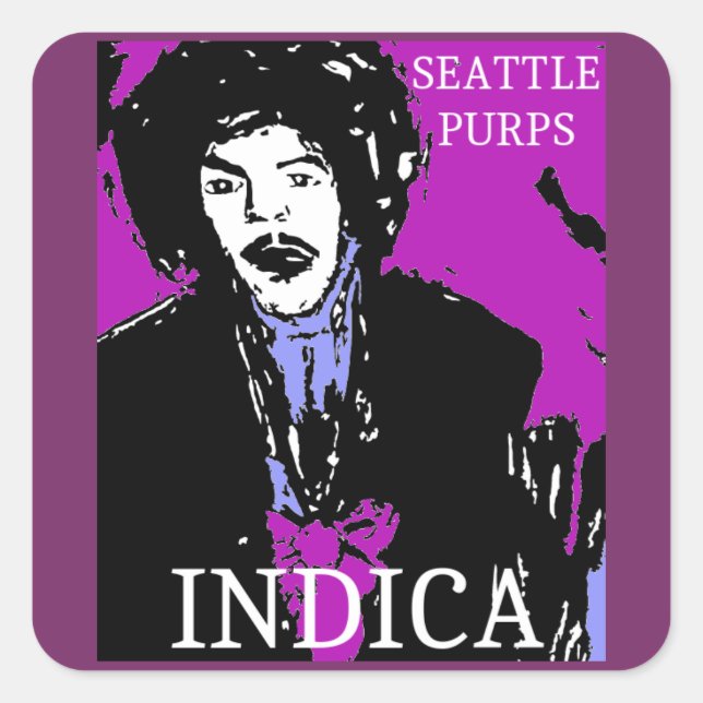 SEATTLE PURPS INDICA QUADRATISCHER AUFKLEBER (Vorderseite)