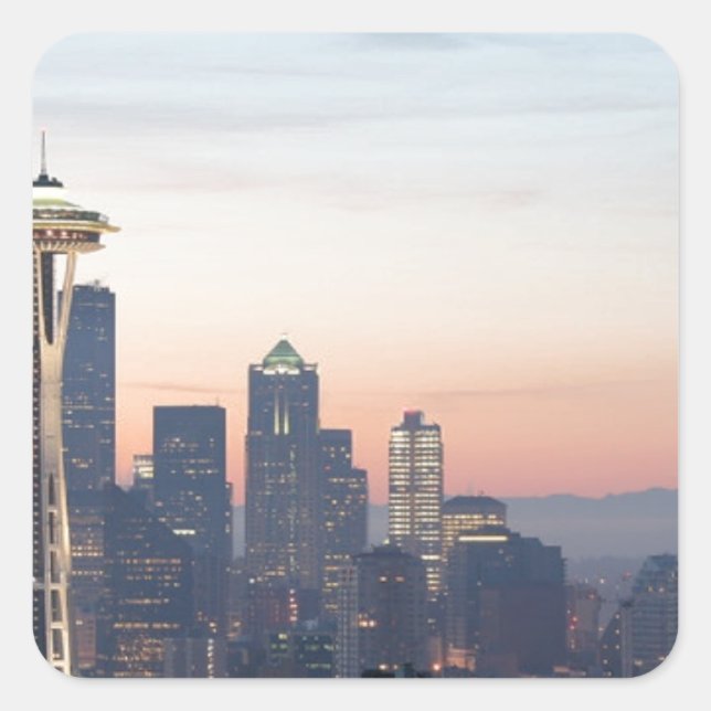 Seattle Quadratischer Aufkleber (Vorderseite)